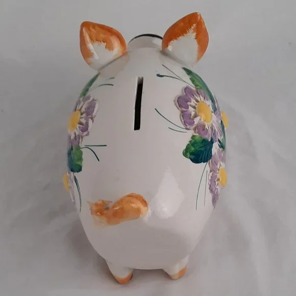 Vintage Hand painted Italian Piggy Bank - 7" long - Picture 4 of 8